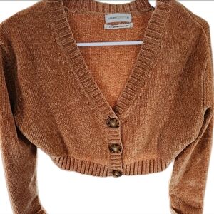 Urban Outfitters Cardigan "Maura" Rust Chenille S Boho Preppy Academia Cabincore